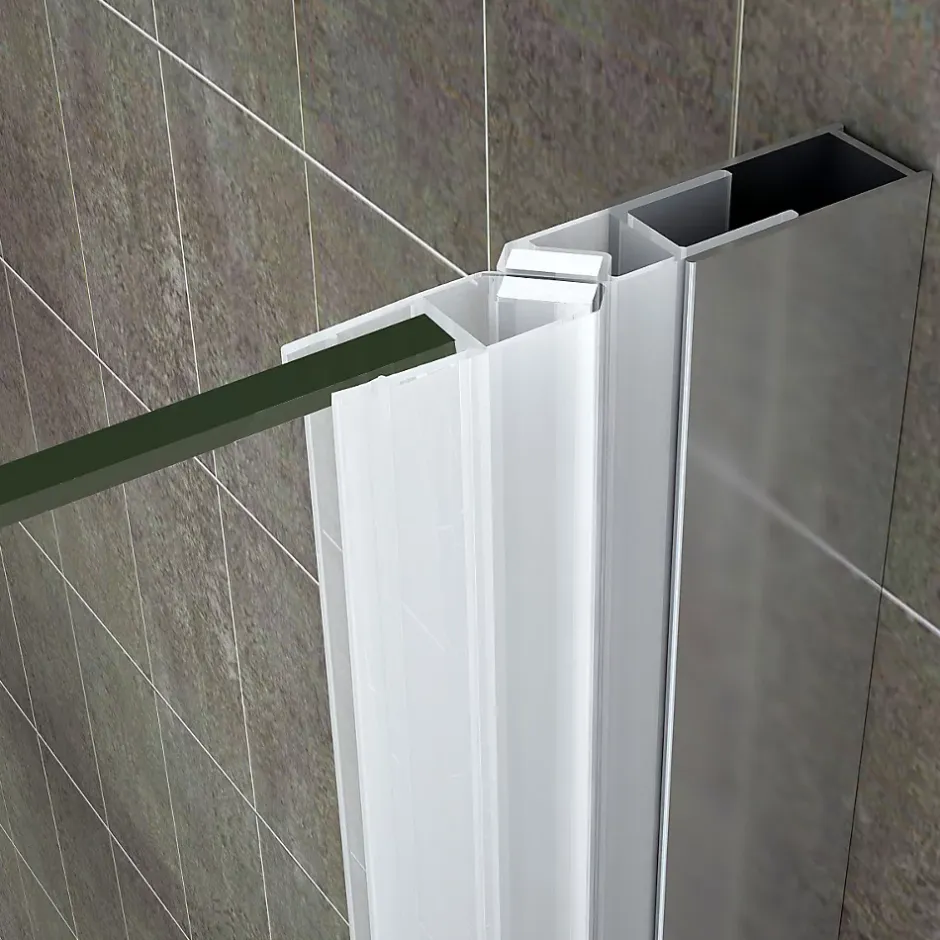 Saniverre Porte de douche pliante MONA H.195 - largeur réglable de 84 à 88 cm verre transparent -