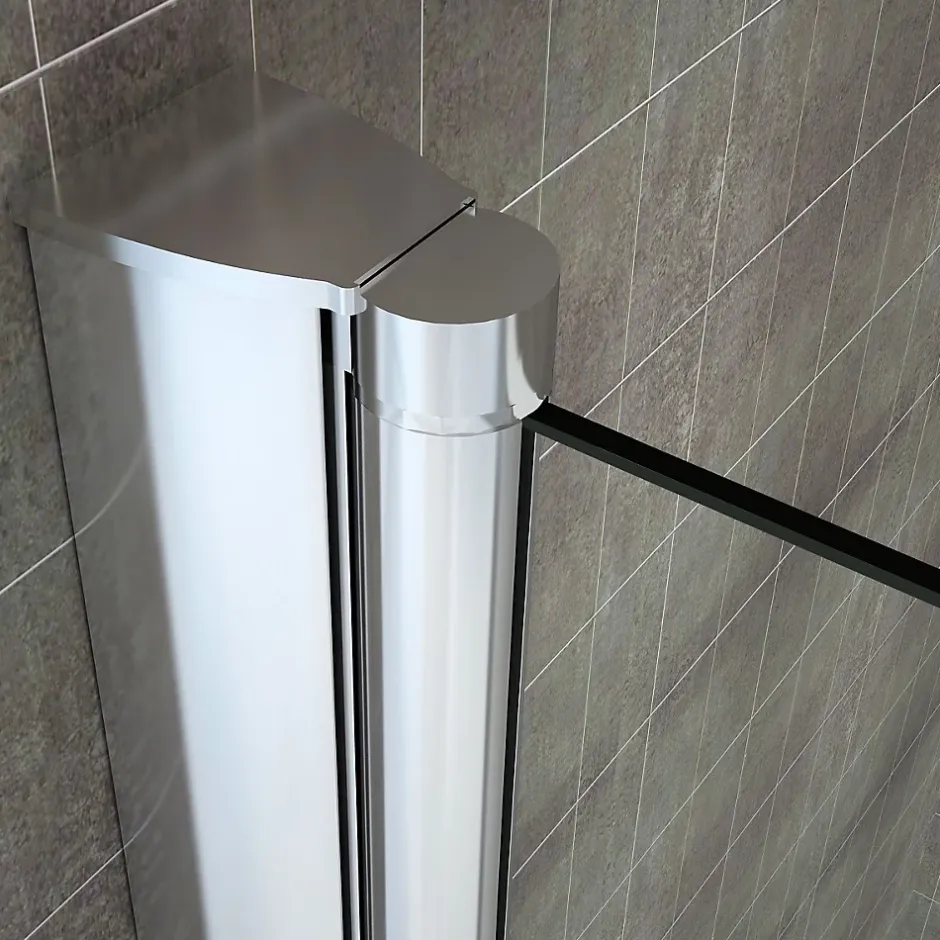 Saniverre Porte de douche pliante MONA H.195 - largeur réglable de 84 à 88 cm verre transparent -