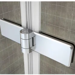 Saniverre Porte de douche pliante MONA H.195 - largeur réglable de 84 à 88 cm verre transparent -