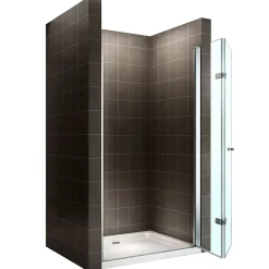 Saniverre Porte de douche pliante MONA H.195 - largeur réglable de 76 à 80 cm verre transparent -