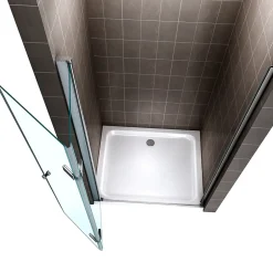 Saniverre Porte de douche pliante MONA H.195 - largeur réglable de 76 à 80 cm verre transparent -