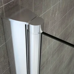 Saniverre Porte de douche pliante MONA H.195 - largeur réglable de 76 à 80 cm verre transparent -