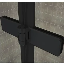 Saniverre Porte de douche pliante MONABLACK H.195 largeur réglable 92 à 96 cm verre transparent -