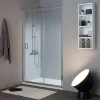 Kiamami Valentina Porte de douche pour niche 130 cm verre clair réversible - new giada* Porte De Douche