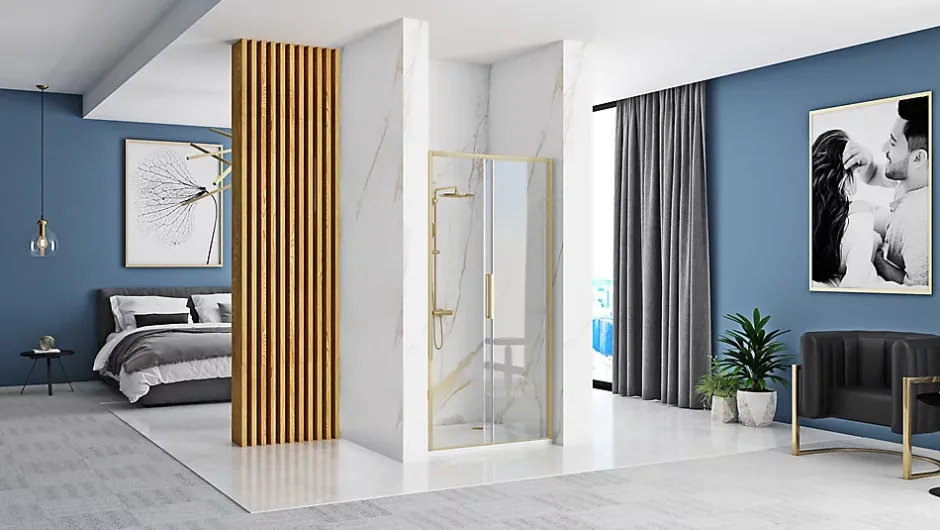 Rea Porte De Douche Rapid Slide 110 Brush Gold* Porte De Douche