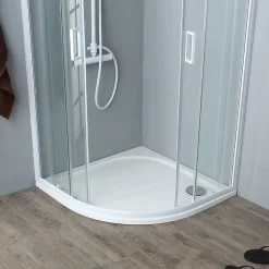 Kiamami Valentina Porte De Douche Semi-Circulaire Avec Profilés Blancs 80X80 Cm - Venere* Porte De Douche