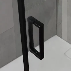 Kiamami Valentina Porte De Douche 80X100 H 190 Profilé Noir Mat Verre Clair - City* Porte De Douche