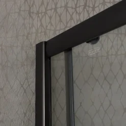 Kiamami Valentina Porte De Douche 80X100 H 190 Profilé Noir Mat Verre Clair - City* Porte De Douche