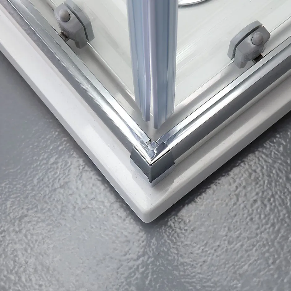 Kiamami Valentina Porte De Douche 80X80 Transparente Portes Coulissantes Profilés Chromés - Giada* Porte De Douche