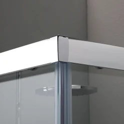 Kiamami Valentina Porte De Douche 80X80 Transparente Portes Coulissantes Profilés Chromés - Giada* Porte De Douche