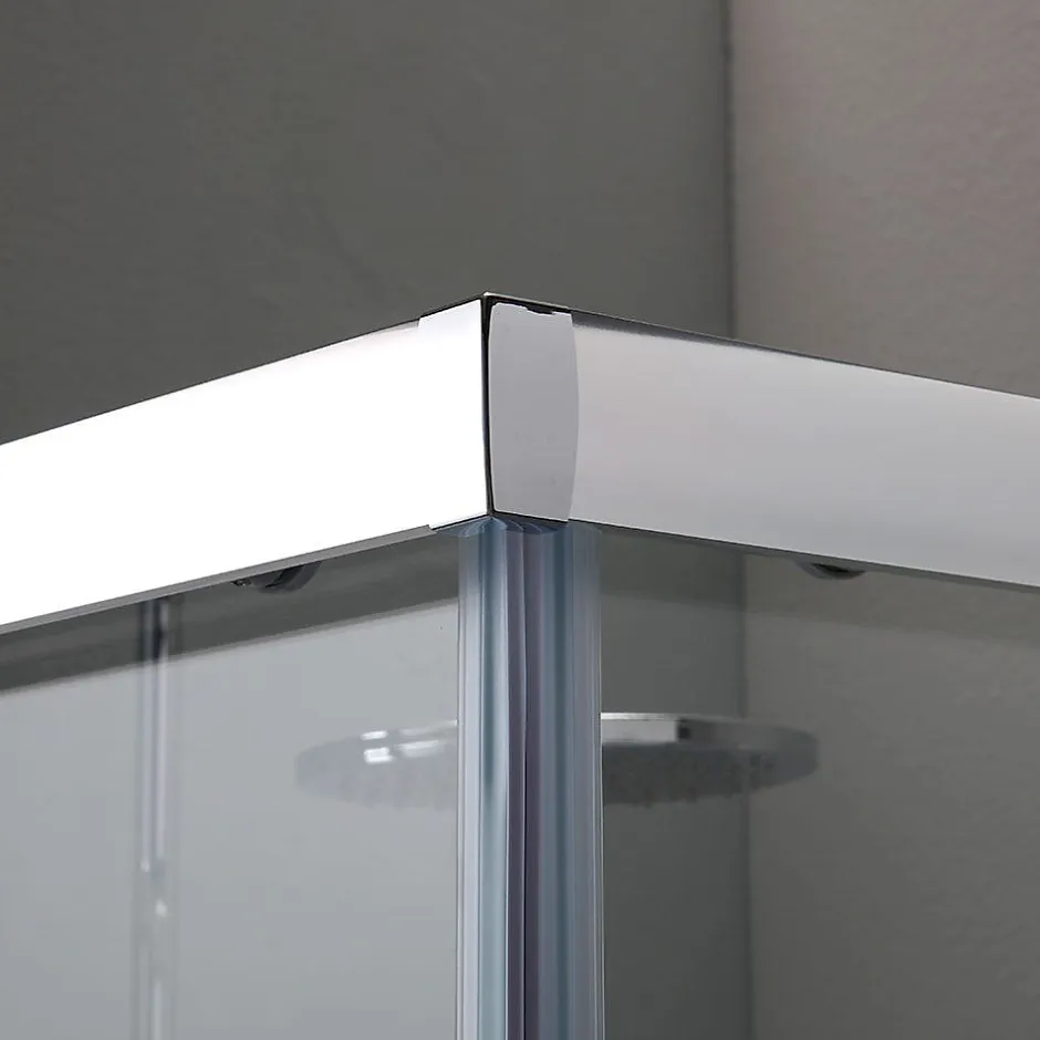Kiamami Valentina Porte De Douche 80X80 Transparente Portes Coulissantes Profilés Chromés - Giada* Porte De Douche