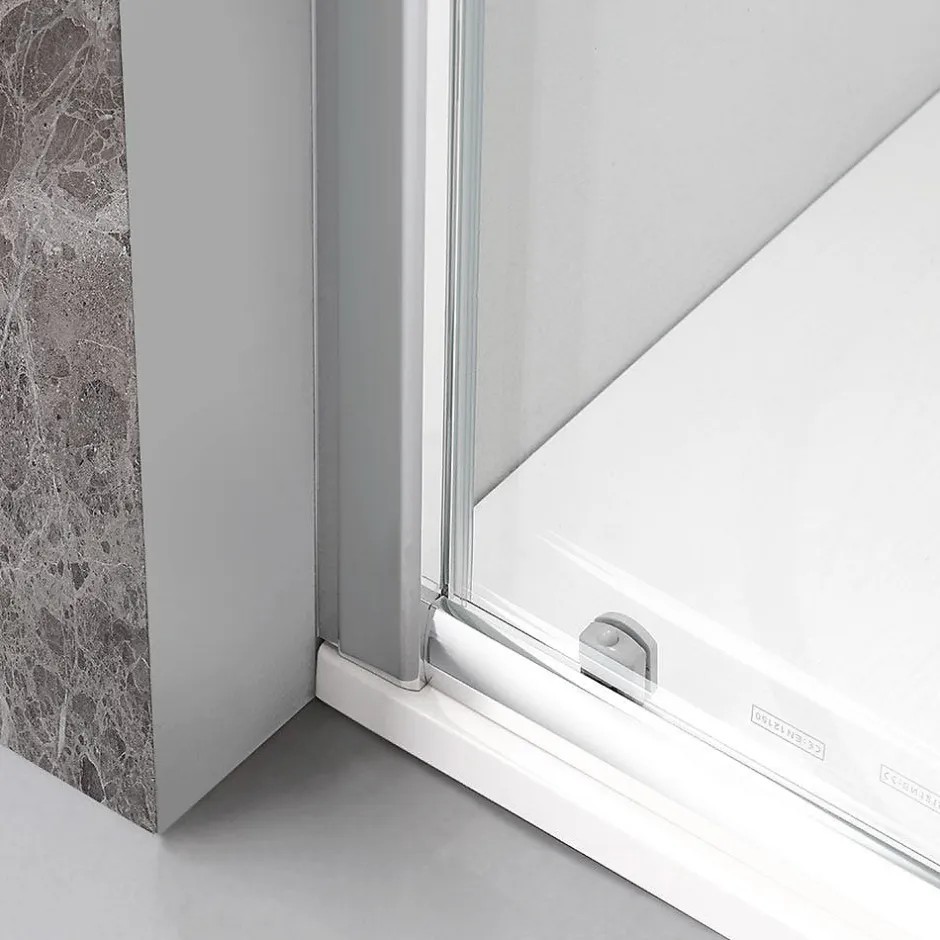 Kiamami Valentina Porte De Douche 80X80 Transparente Portes Coulissantes Profilés Chromés - Giada* Porte De Douche
