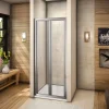 AICA Sanitaire Porte de douche 100x185cm en verre trempé porte de douche pliante vers l'intérieur installation en niche