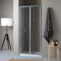 Kiamami Valentina Porte-niche pour douche avec 2 portes à ouverture à livre de 85cm - soffio