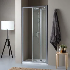 Kiamami Valentina Porte-niche pour douche avec 2 portes à ouverture à livre de 85cm - soffio