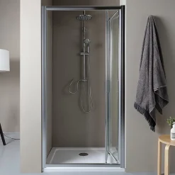 Kiamami Valentina Porte-niche pour douche avec 2 portes à ouverture à livre de 85cm - soffio