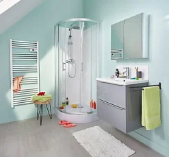 Cooke & Lewis Portes de douche angle circulaire Onega transparent 80 x 80 cm