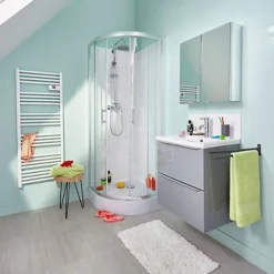 Cooke & Lewis Portes de douche angle circulaire Onega transparent 80 x 80 cm