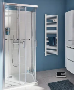 Cooke & Lewis Portes de douche angle droit Onega transparent 80 x 80 cm