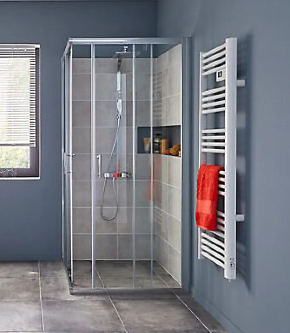 Cooke & Lewis Portes de douche angle droit Onega transparent 90 x 90 cm* Porte De Douche