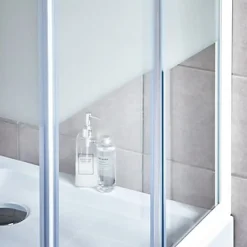 Cooke & Lewis Portes de douche angle droit Onega sérigraphié 70 x 70 cm