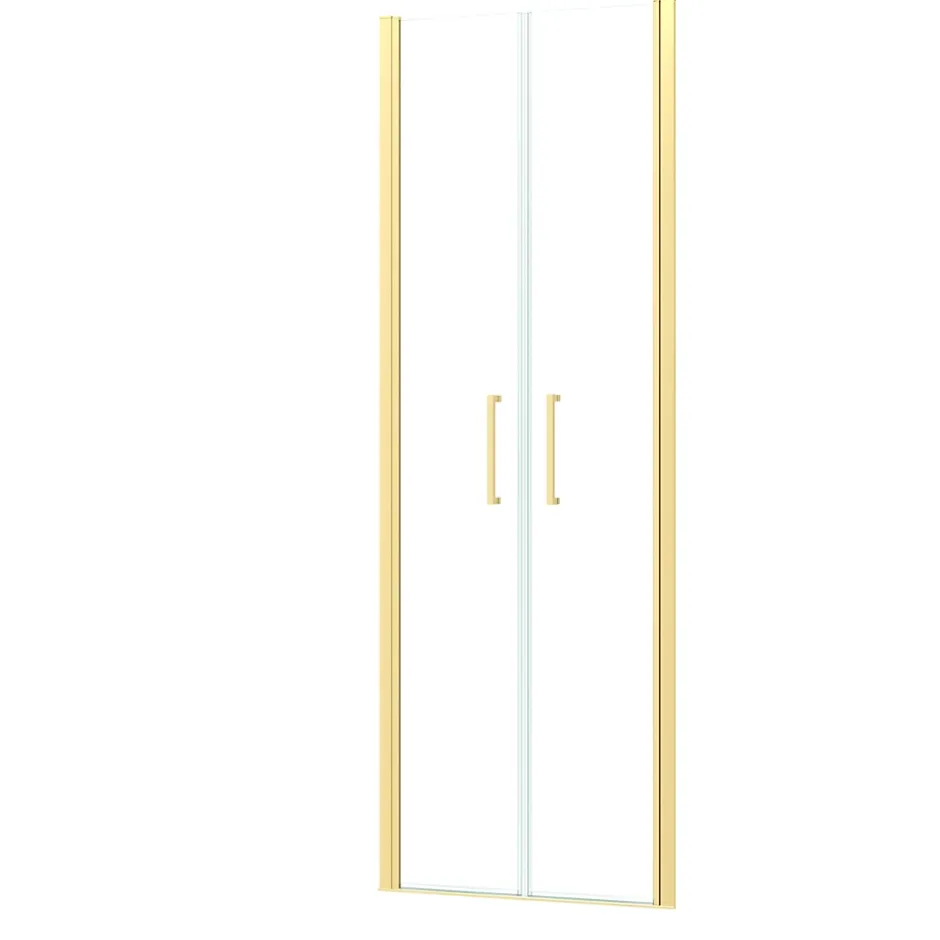 Galedo Portes de douche battantes 80 x 200 cm, profilés doré brossé, Saloon* Porte De Douche