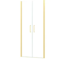 Galedo Portes de douche battantes 90 x 200 cm, profilés doré brossé, Saloon