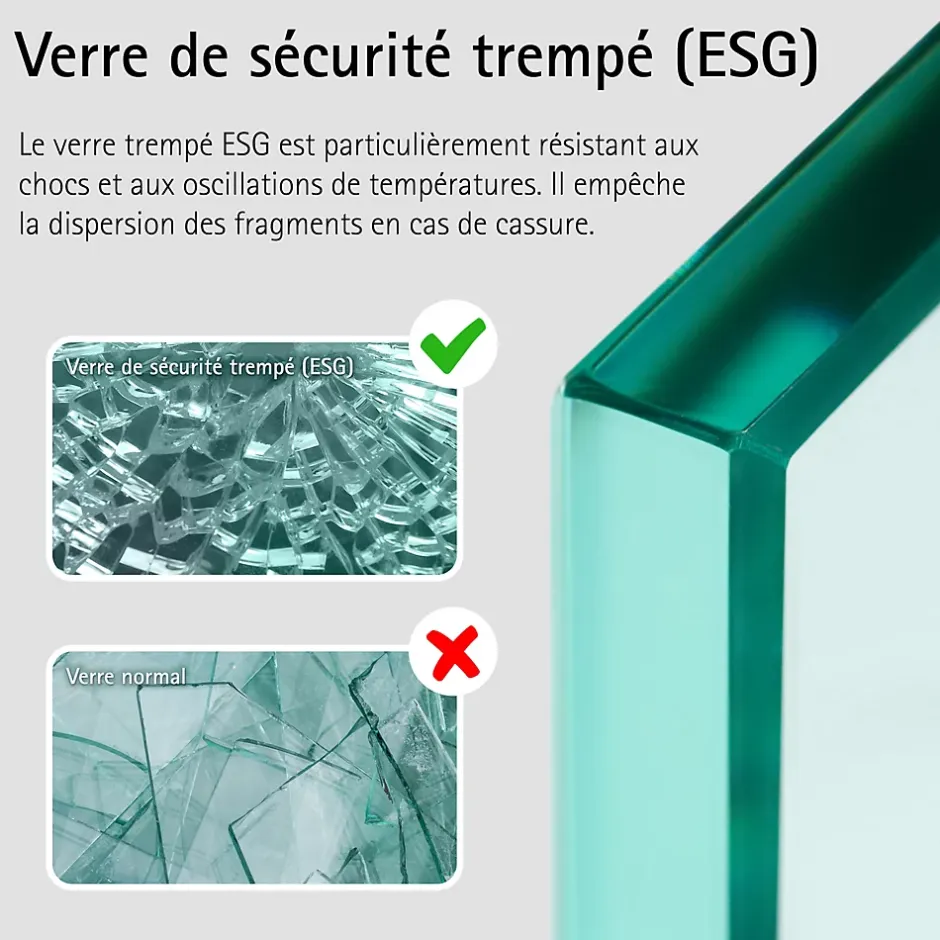 Schulte Portes de douche battantes en niche 90 x 200 cm, verre anticalcaire, profilé blanc mat, Impériale Trend 2.0