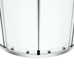 GoodHome Portes de douche coulissantes accès d'angle quart de cercle l.80 x L.80 x H.195 cm, verre transparent, profilés alu chrome, Ledava