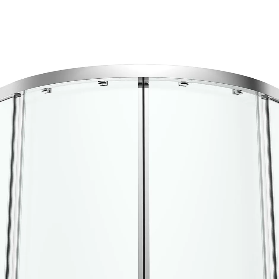 GoodHome Portes de douche coulissantes accès d'angle quart de cercle l.90 x L.90 x H.195 cm, verre transparent, profilés alu chrome, Ledava* Porte De Douche