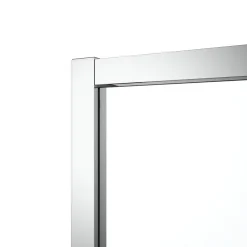 GoodHome Portes de douche coulissantes accès d'angle l.90 x L.90 x H.195 cm, verre transparent, profilés alu chrome, Ledava