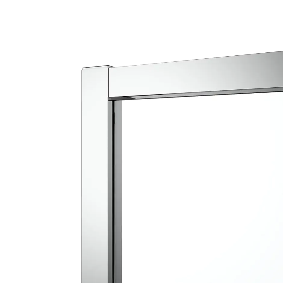 GoodHome Portes de douche coulissantes accès d'angle l.80 x L.80 x H.195 cm, bandes miroir, profilés alu chrome, Ledava* Porte De Douche