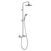 Thermador PRO Système de douche thermostatique NF chromé avec pomme de douche ronde métal 20 cm et pommeau - - PRO5