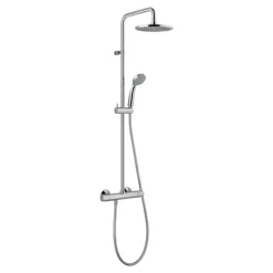 Thermador PRO Système de douche thermostatique NF chromé avec pomme de douche ronde métal 20 cm et pommeau - - PRO5