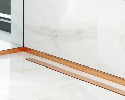 Ilcom Profil de douche en acier inoxydable Cuivre satiné - 12mm x 1300mm x 0,65 ep.* Panneau Mural De Salle De Bains