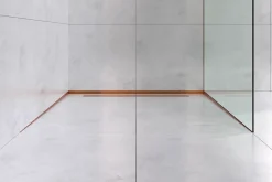 Ilcom Profil de douche en acier inoxydable Cuivre satiné - 12mm x 1300mm x 0,65 ep.* Panneau Mural De Salle De Bains