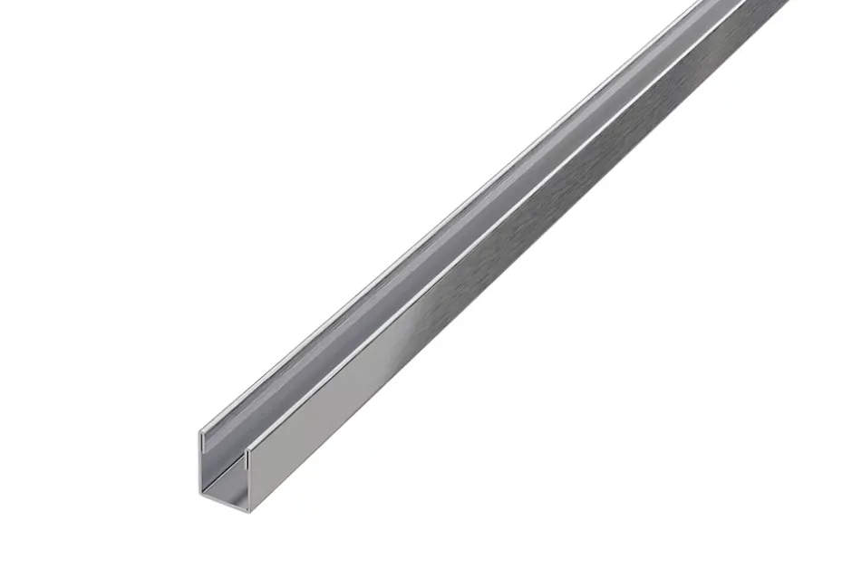 Ilcom Profil de douche LM en acier inoxydable Argent satiné - 11mm x 2440mm x 0,65 ep.