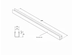 Ilcom Profil de douche LM en acier inoxydable Argent satiné - 11mm x 2440mm x 0,65 ep.