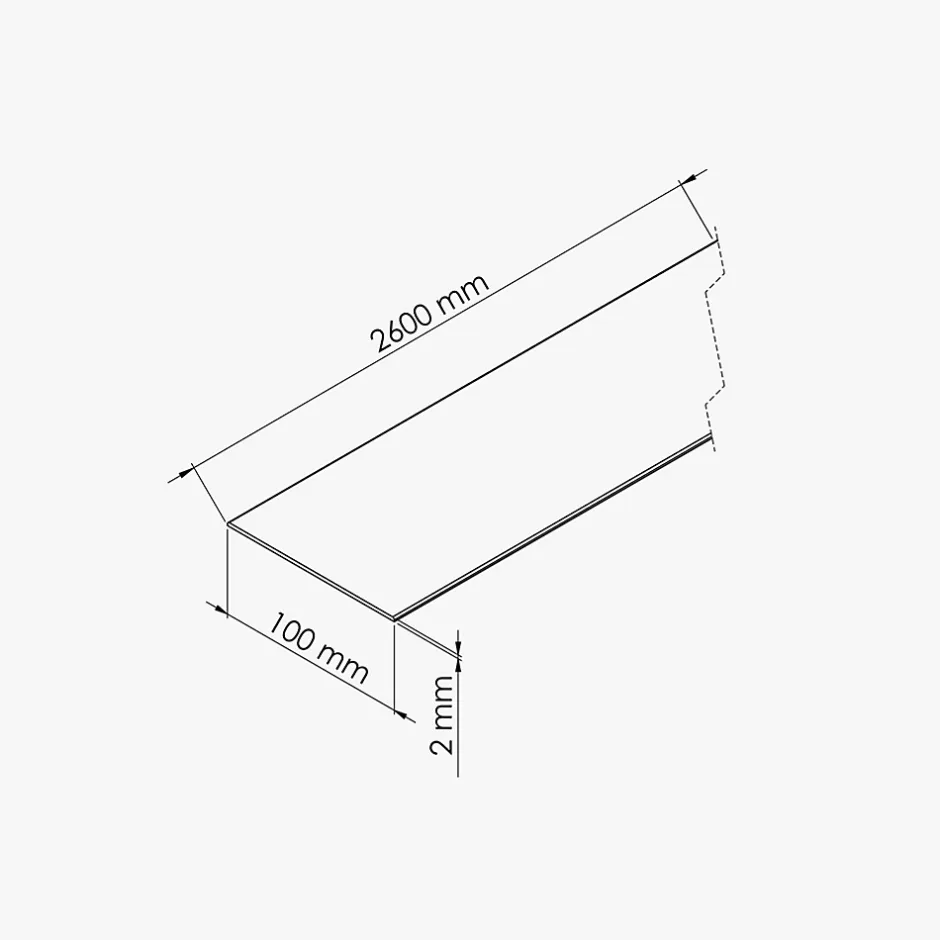 Tecnoprofils Profil Plat PVC 100 mm - Longueur 2.60 m - Lot de 5* Panneau Mural De Salle De Bains