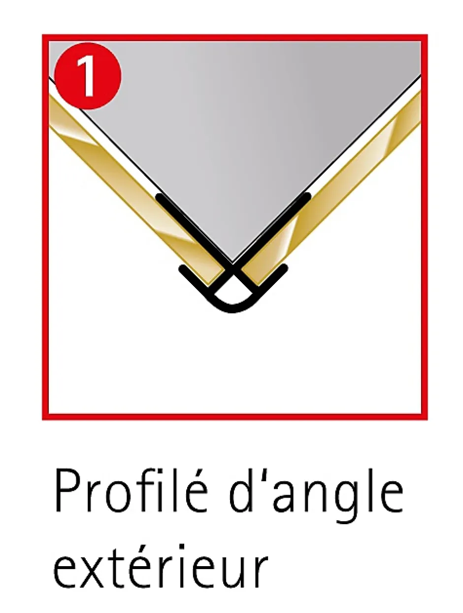 Schulte Profile d'angle extérieur H.255 x 2,3 cm, aluminium, blanc brillant, Deco Design