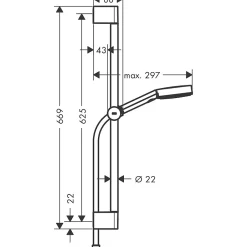 Hansgrohe Pulsify Select S Set de douche 105 3 jets Relaxation avec barre C 65 cm noir mat 24160670