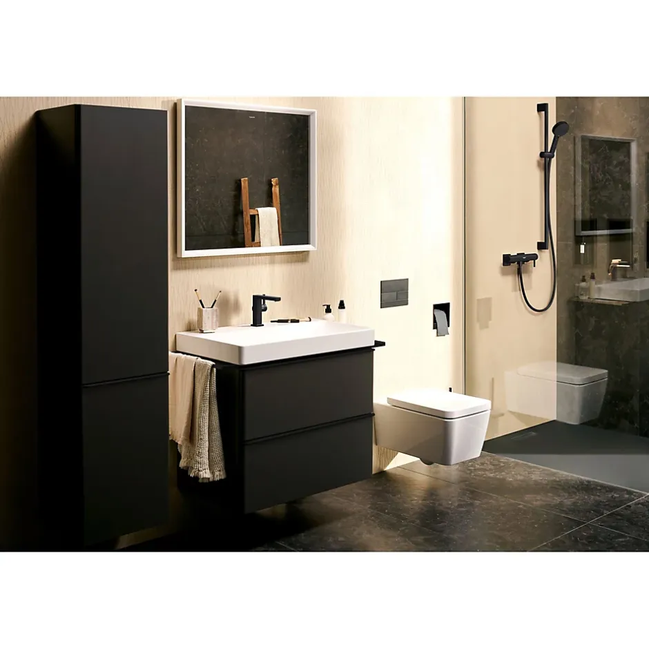 Hansgrohe Pulsify Select S Set de douche 105 3 jets Relaxation avec barre C 90 cm noir mat 24170670* Colonne De Douche Sans Robinetterie