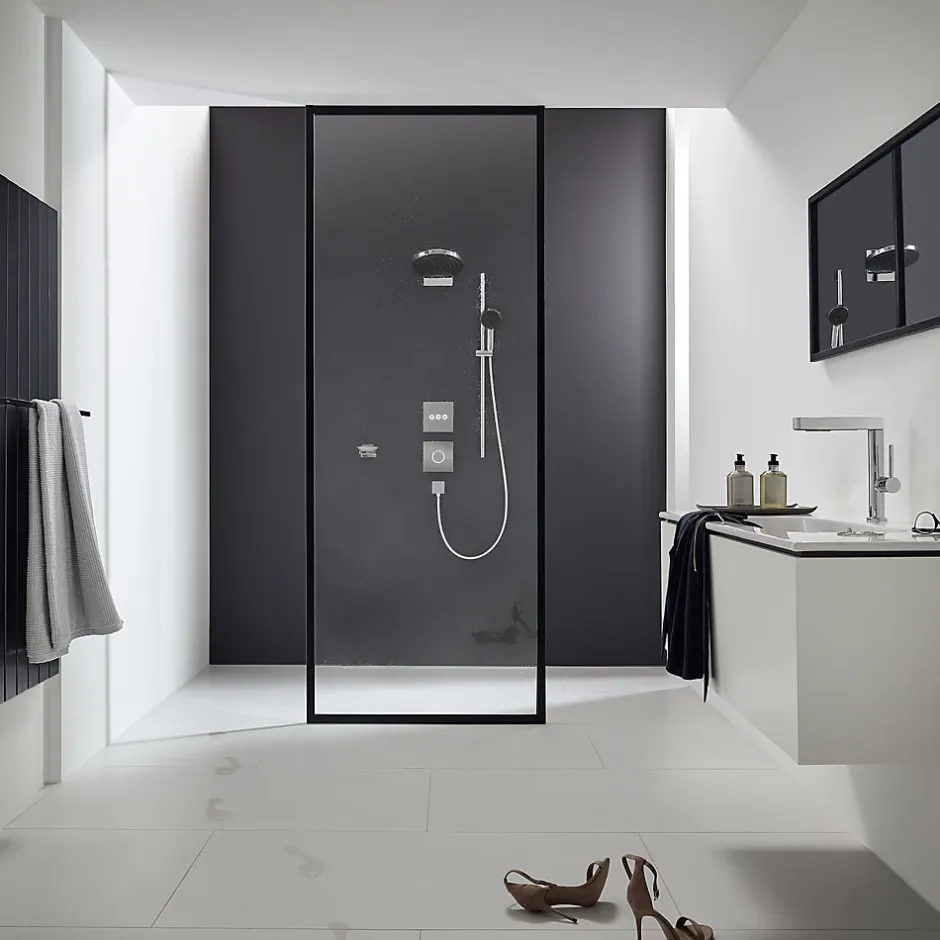 Hansgrohe Pulsify Select S Set de douche 105 3 jets Relaxation avec barre C 90 cm chromé 24170000* Colonne De Douche Sans Robinetterie