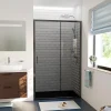 Ceramica PURA Porte de douche 100x195cm coulissante anticalcaire avec profilés Noir mat (CERAHP100BGG)* Porte De Douche