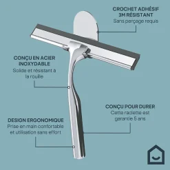 GoodHome Raclette de douche + support chromé Cavally* Accessoire De Douche|Accessoire De Douche