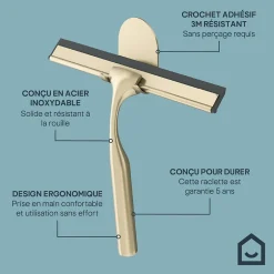 GoodHome Raclette de douche + support or Cavally* Accessoire De Douche|Accessoire De Douche