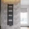 Sirhona Radiateur à eau chaude Salle de bain Sèche-serviettes 1600x400x30mm - Vertical - Gris