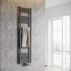 Sirhona Radiateur à eau chaude Salle de bain Sèche-serviettes 1600x400x30mm - Vertical - Gris