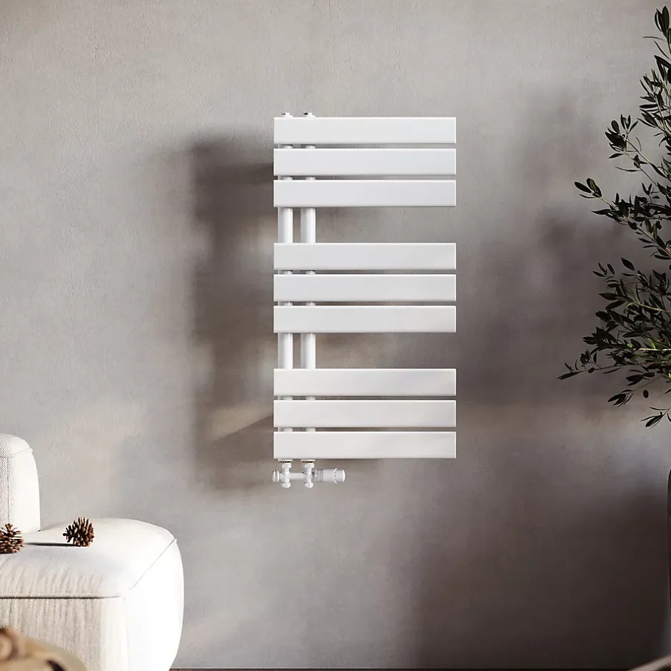Sirhona Radiateur à eau chaude Salle de bain Sèche-serviettes 760x400x62mm - Vertical -Blanc* Sèche-Serviettes Mixte