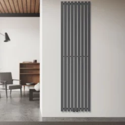 Luxebath Radiateur à Panneaux Design Stella, 1800 x 480 mm, Anthracite, avec Connexion Central, Plat, Vertical, Monocouche* Sèche-Serviettes Mixte